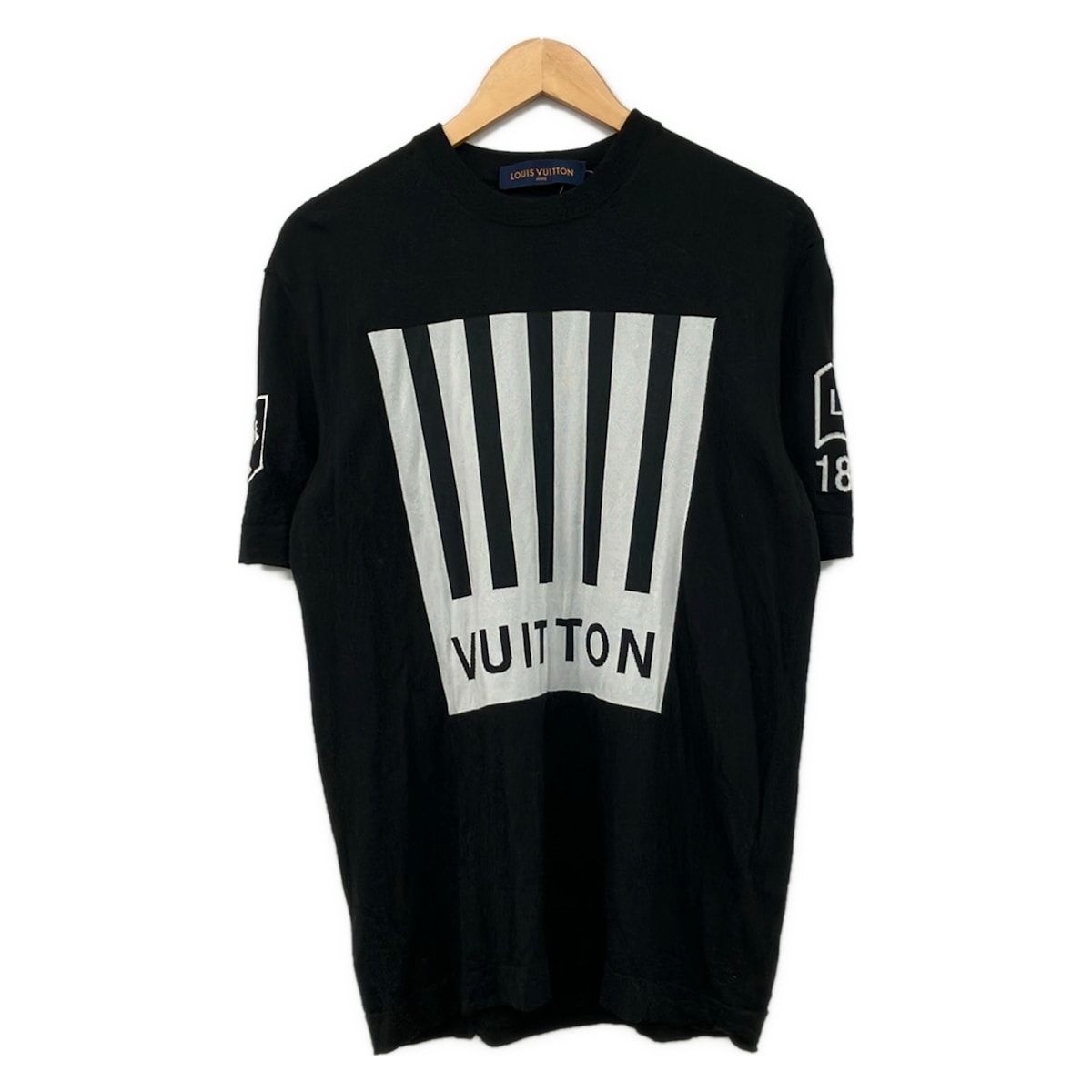 Louis Vuitton Short Sleeve Sweater Noy Black White Multi Crew L