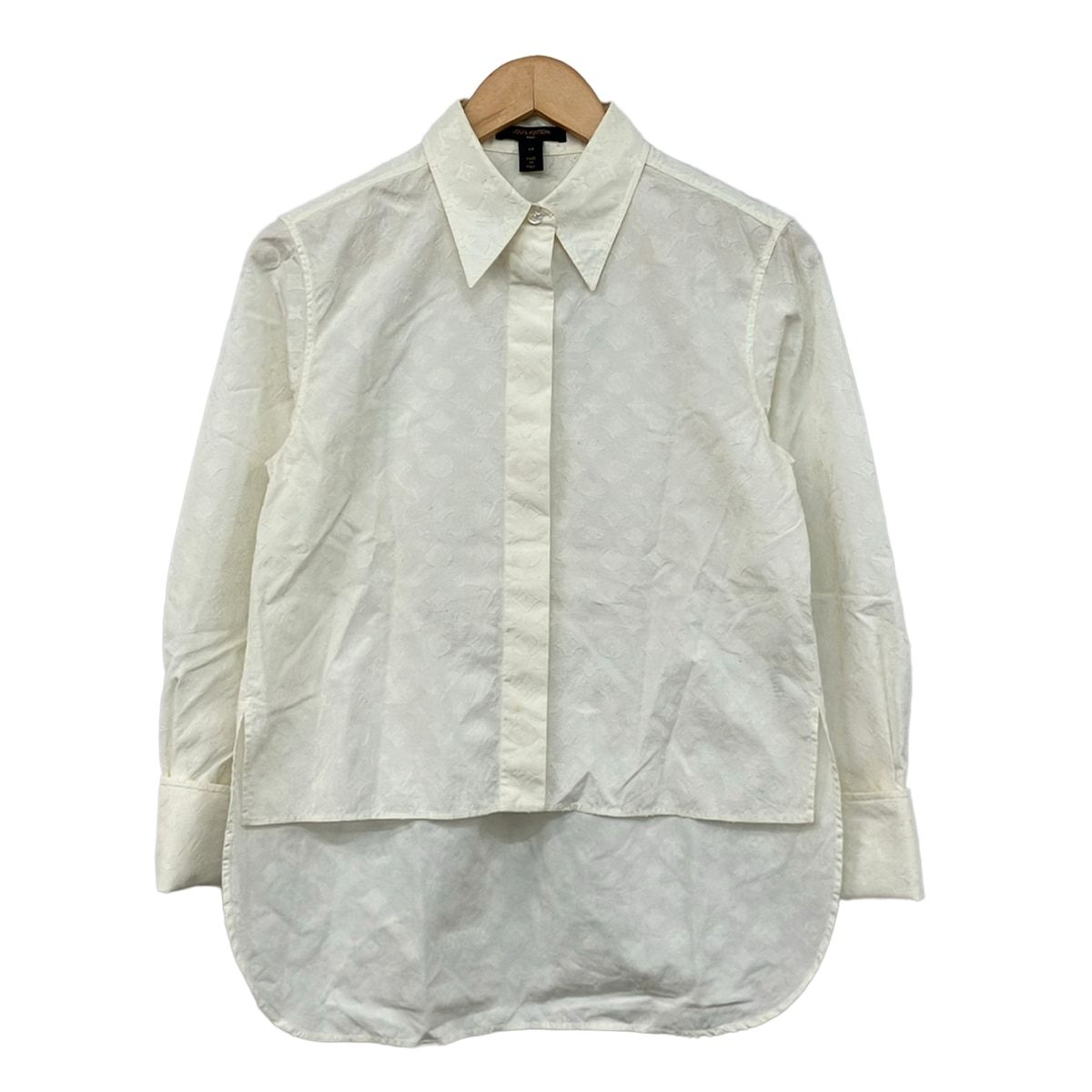 Louis Vuitton Long Sleeve Shirt Blouse S Ivory Monogram