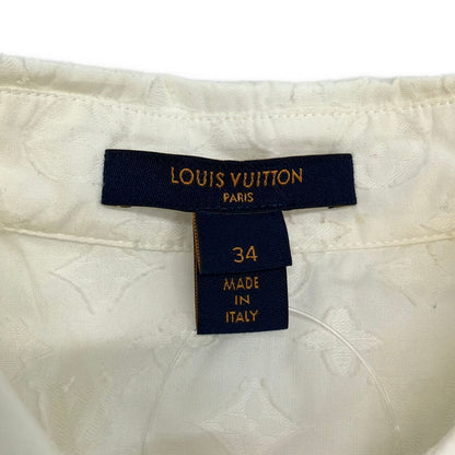 Louis Vuitton Long Sleeve Shirt Blouse S Ivory Monogram — view 3