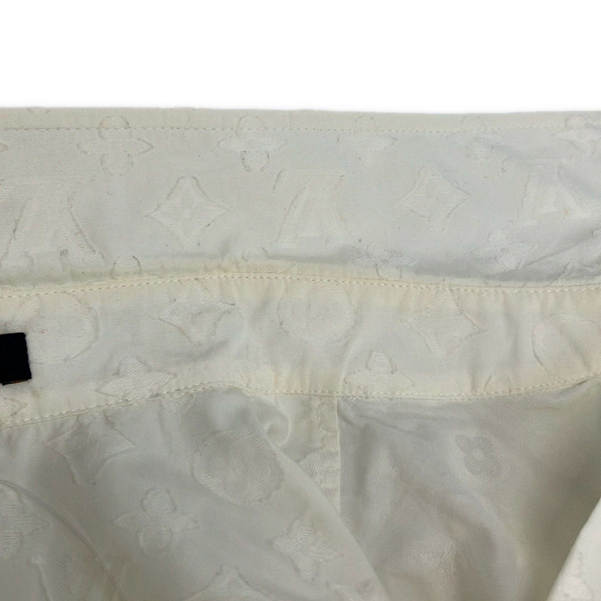 Louis Vuitton Long Sleeve Shirt Blouse S Ivory Monogram — view 5