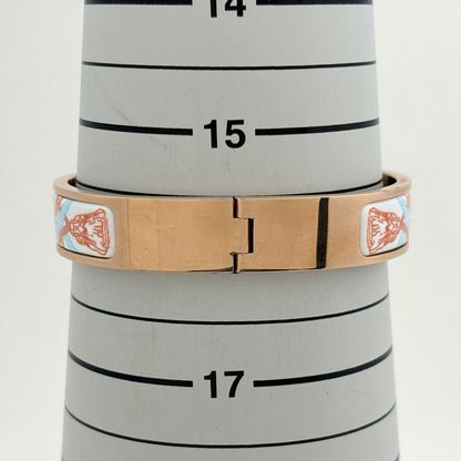 Hermes Click Bangle Cloisonne Grand Apala Rose Gold Multicolor Bracelet — view 4