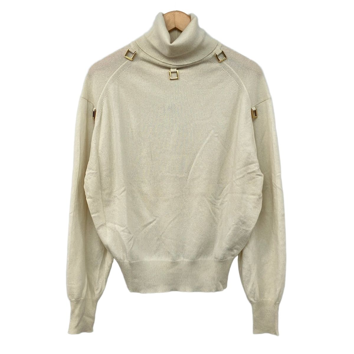 Louis Vuitton Long Sleeve Sweater Ivory Turtleneck Cashmere XS
