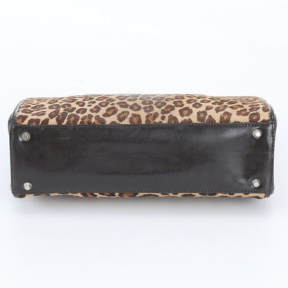 Dior Vintage Calf Hair Leopard Print Handbag Tote — view 6