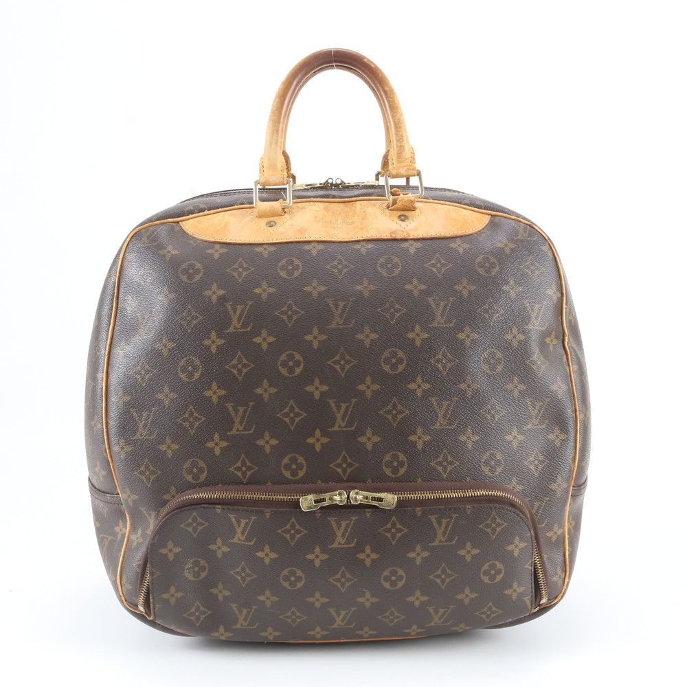 Louis Vuitton Monogram Evasion Leather Boston Bag Tote Carry