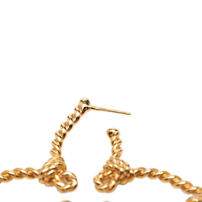 Louis Vuitton Nautical Monogram Flower Hoop Earrings Gold Plated — view 4