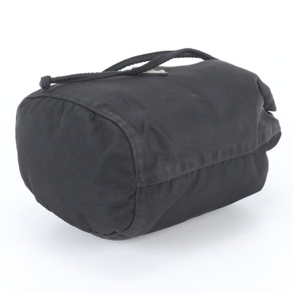 Prada Tessuto Nylon Triangle Logo Drawstring Pouch Black — view 3