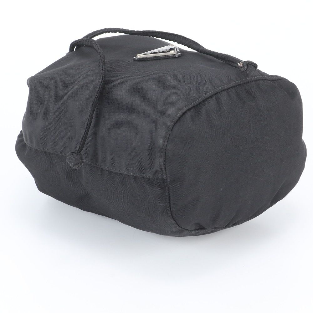 Prada Tessuto Nylon Triangle Logo Drawstring Pouch Black — view 4