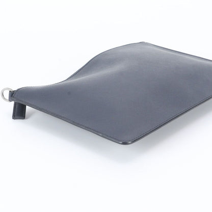 Prada Saffiano Leather Clutch Pouch Business Navy — view 4