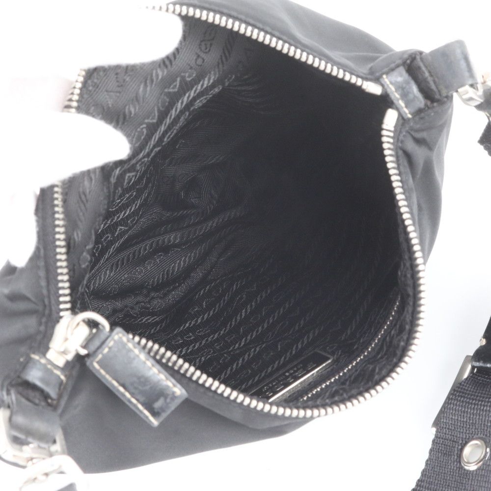 Prada Tessuto Nylon Triangle Logo Shoulder Bag Crossbody Messenger Black — view 7