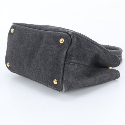 Prada Canapa Denim Tote Bag Shoulder — view 4