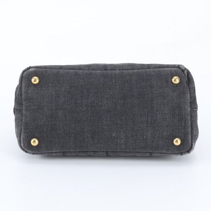 Prada Canapa Denim Tote Bag Shoulder — view 6
