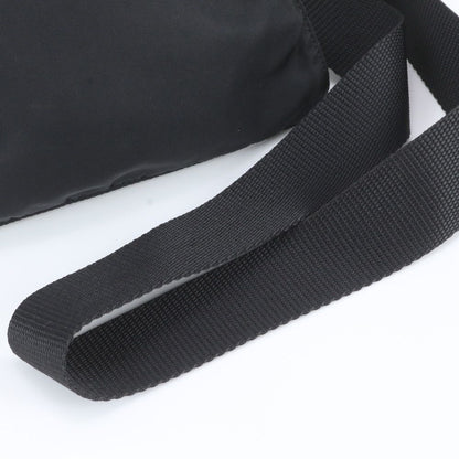 Prada Tessuto Nylon Triangle Logo Leather Shoulder Bag Crossbody Black — view 2