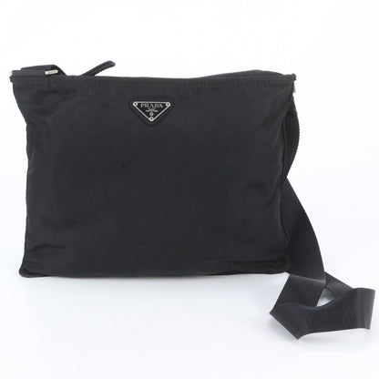 Prada Tessuto Nylon Triangle Logo Shoulder Bag Crossbody Messenger Black
