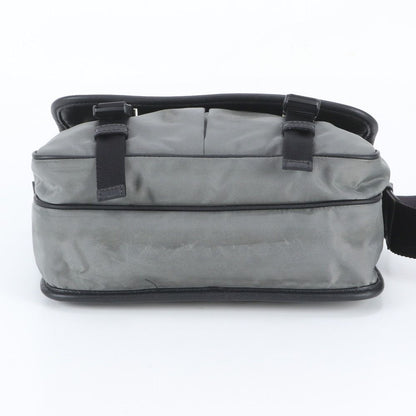 Prada Tessuto Nylon Triangle Logo Shoulder Bag Crossbody Messenger Gray — view 6