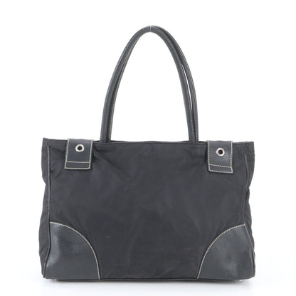 Prada Tessuto Nylon Leather Tote Bag Shoulder Hand Black — view 3