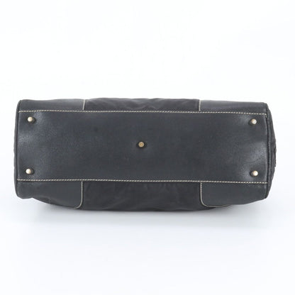 Prada Tessuto Nylon Leather Tote Bag Shoulder Hand Black — view 6