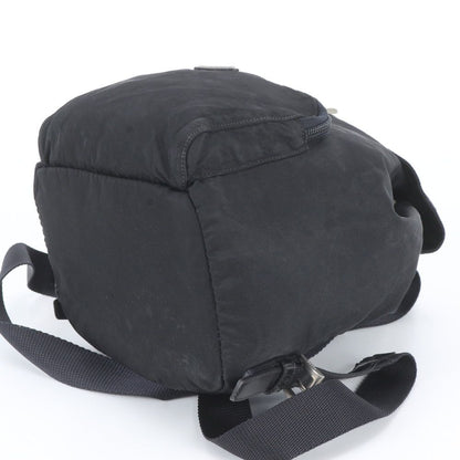 Prada Tessuto Nylon Triangle Logo Leather Backpack Black — view 3