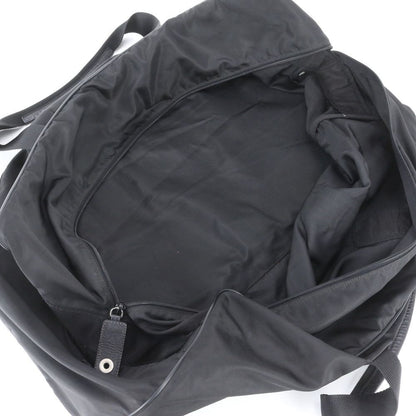 Prada Tessuto Nylon Triangle Logo Leather Boston Bag Tote Black — view 7