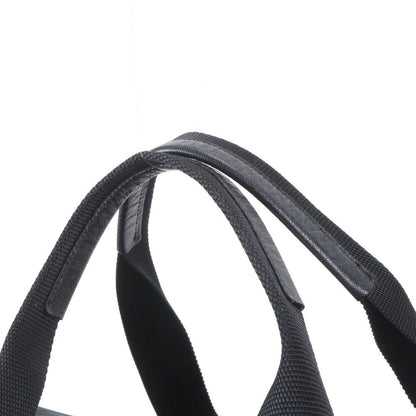 Prada Tessuto Nylon Triangle Logo Leather Boston Bag Tote Black — view 2