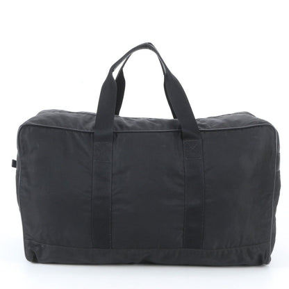 Prada Tessuto Nylon Triangle Logo Leather Boston Bag Tote Black — view 3