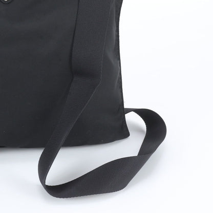 Prada Tessuto Nylon Triangle Logo Leather Shoulder Bag Crossbody Messenger Black — view 2