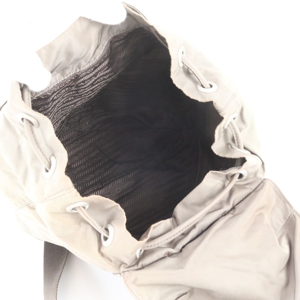 Prada Tessuto Nylon Triangle Logo Leather Backpack — view 7