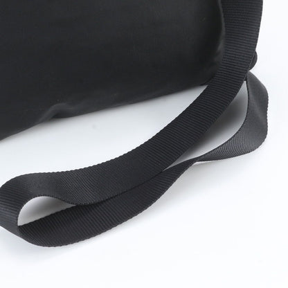 Prada Tessuto Nylon Triangle Logo Leather Shoulder Bag Crossbody Messenger Black — view 2