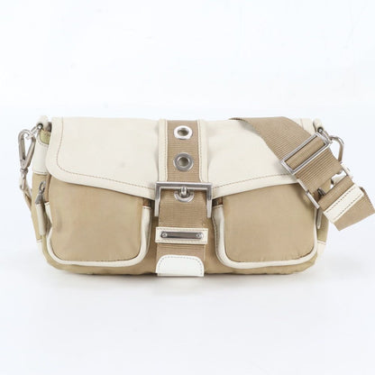 Prada Tessuto Nylon Triangle Logo Leather Shoulder Bag Messenger
