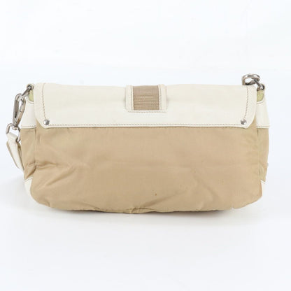 Prada Tessuto Nylon Triangle Logo Leather Shoulder Bag Messenger — view 3
