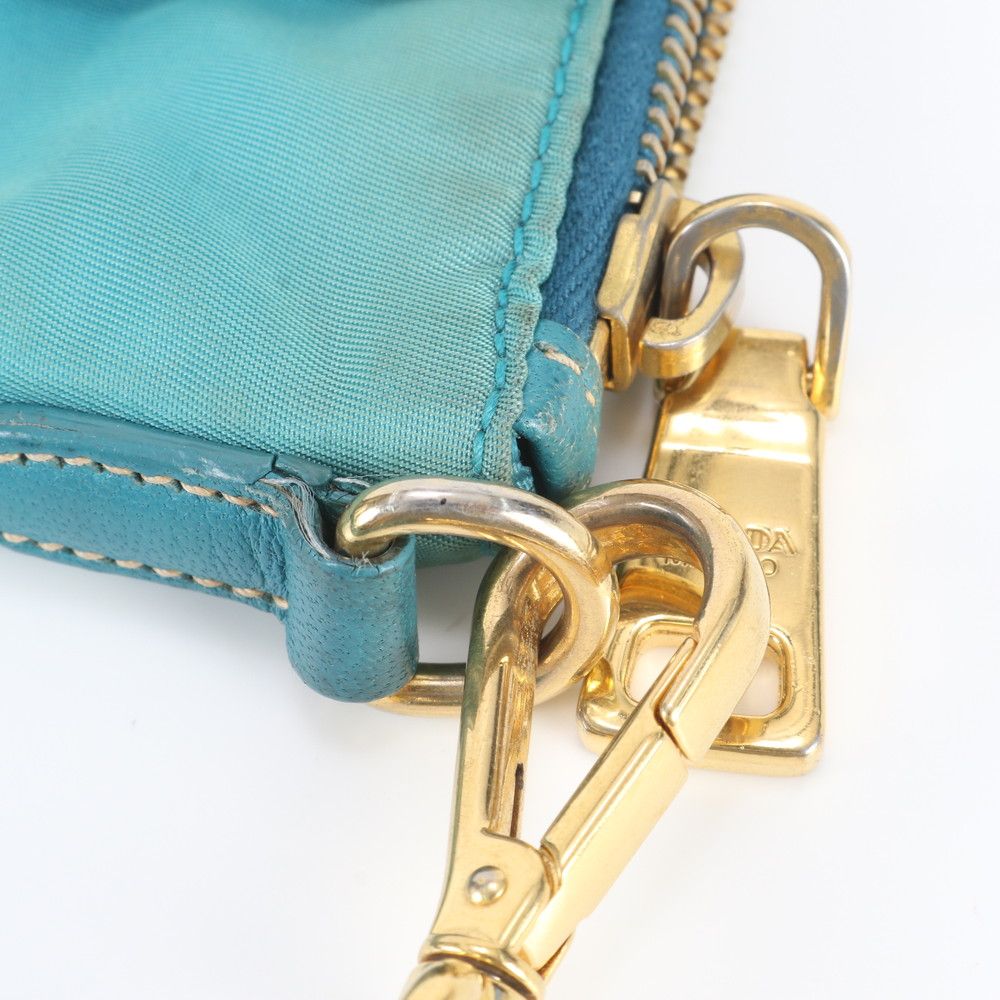 Prada Tessuto Nylon Ribbon Motif Leather Shoulder Bag Crossbody Hand — view 8