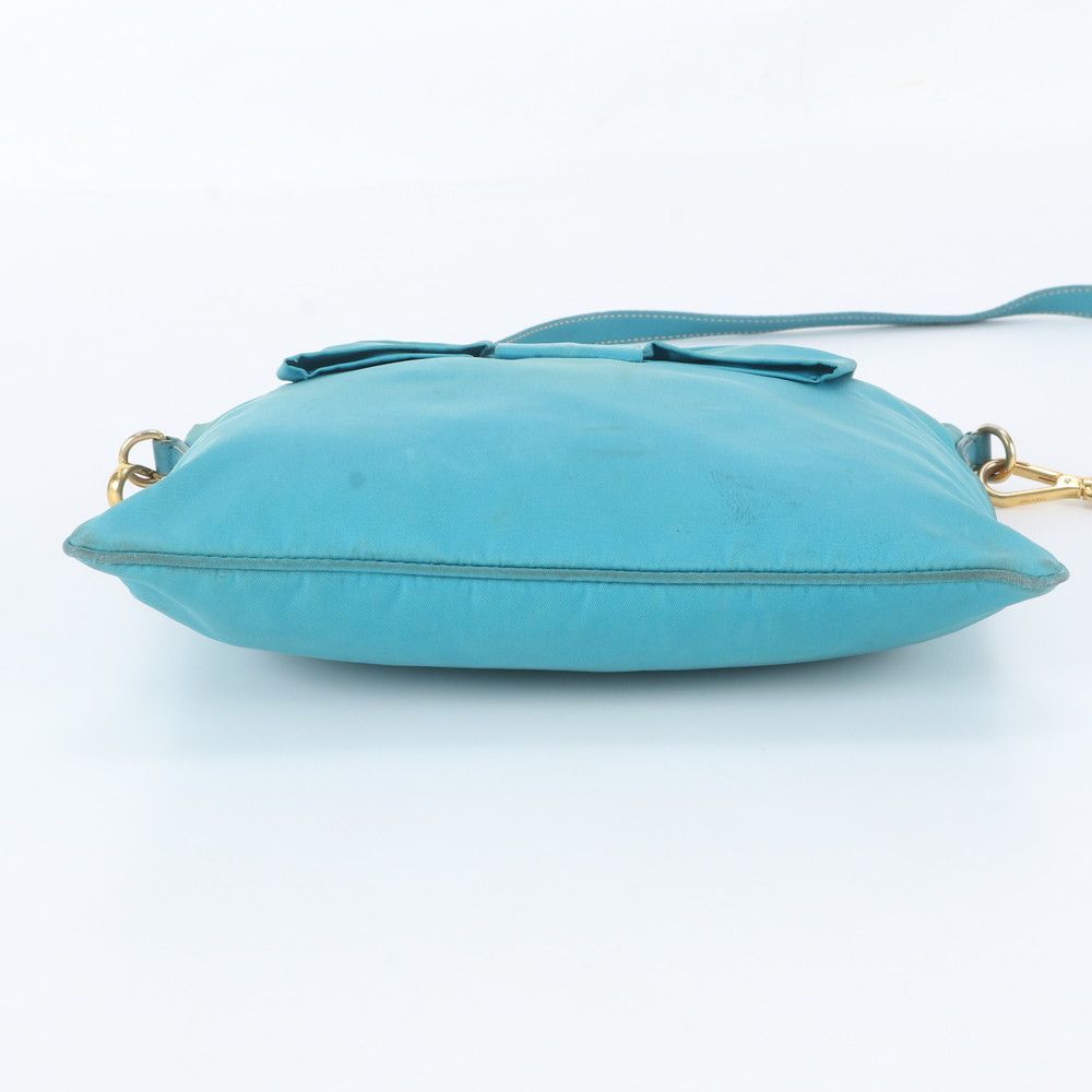 Prada Tessuto Nylon Ribbon Motif Leather Shoulder Bag Crossbody Hand — view 6
