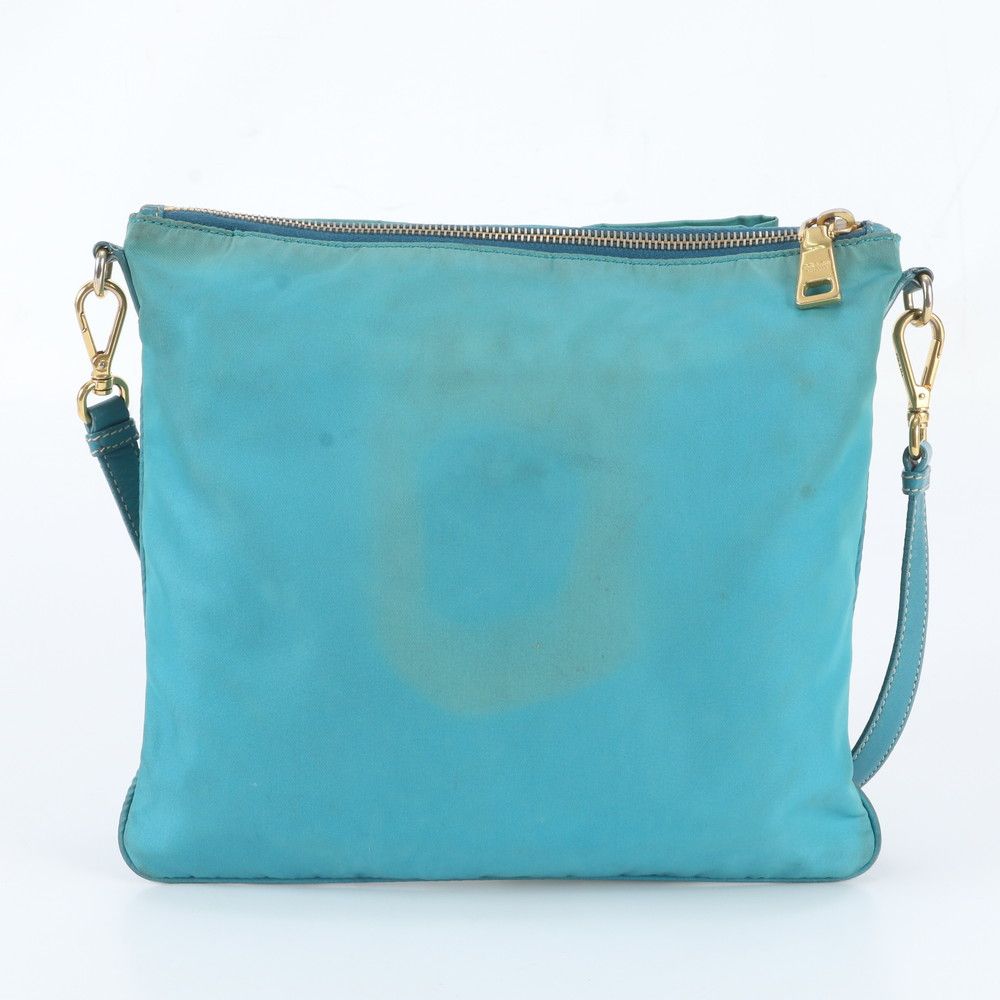 Prada Tessuto Nylon Ribbon Motif Leather Shoulder Bag Crossbody Hand — view 3