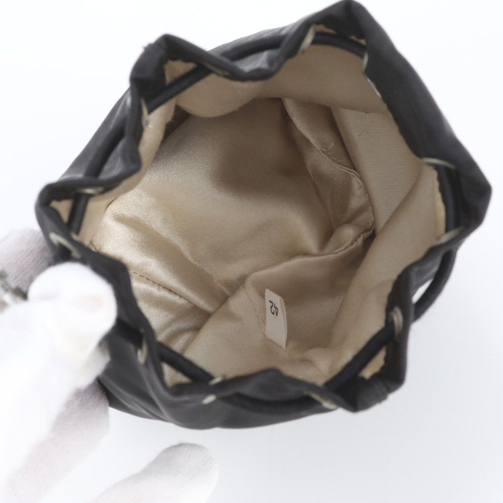 Prada Tessuto Nylon Triangle Logo Handbag Pouch Black — view 6