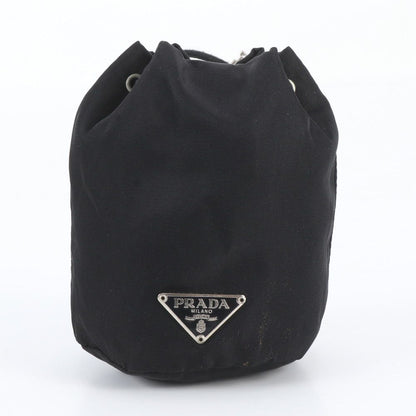 Prada Tessuto Nylon Triangle Logo Handbag Pouch Black