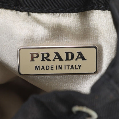 Prada Tessuto Nylon Triangle Logo Handbag Pouch Black — view 7
