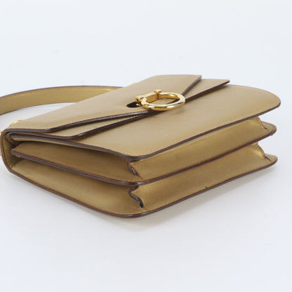 Celine Vintage Leather Handbag Gold — view 5