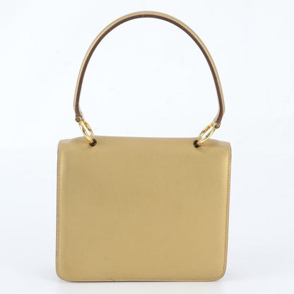 Celine Vintage Leather Handbag Gold — view 3