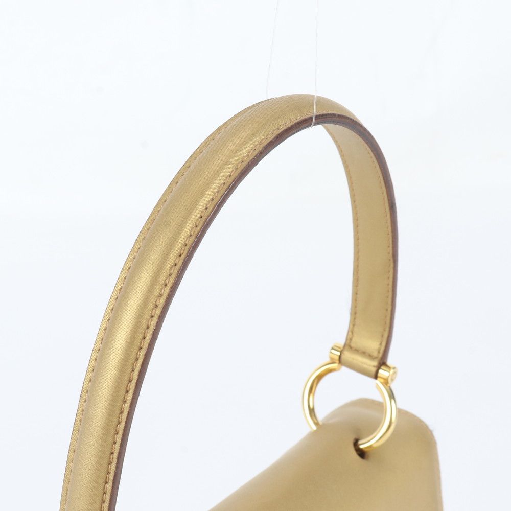 Celine Vintage Leather Handbag Gold — view 2