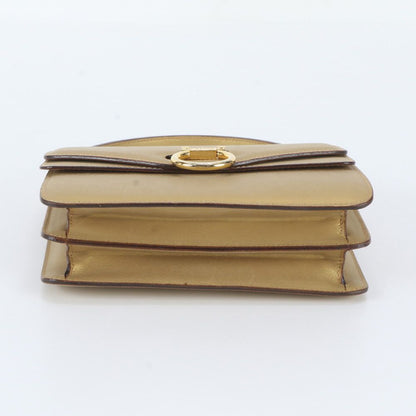 Celine Vintage Leather Handbag Gold — view 6