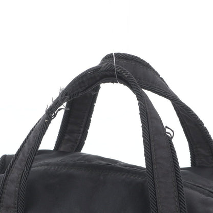 Prada Tessuto Nylon Bijou Logo Embroidery Tassel Handbag Black — view 2