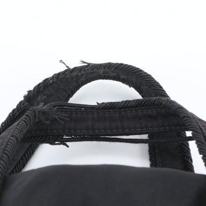 Prada Tessuto Nylon Bijou Logo Embroidery Tassel Handbag Black — view 8