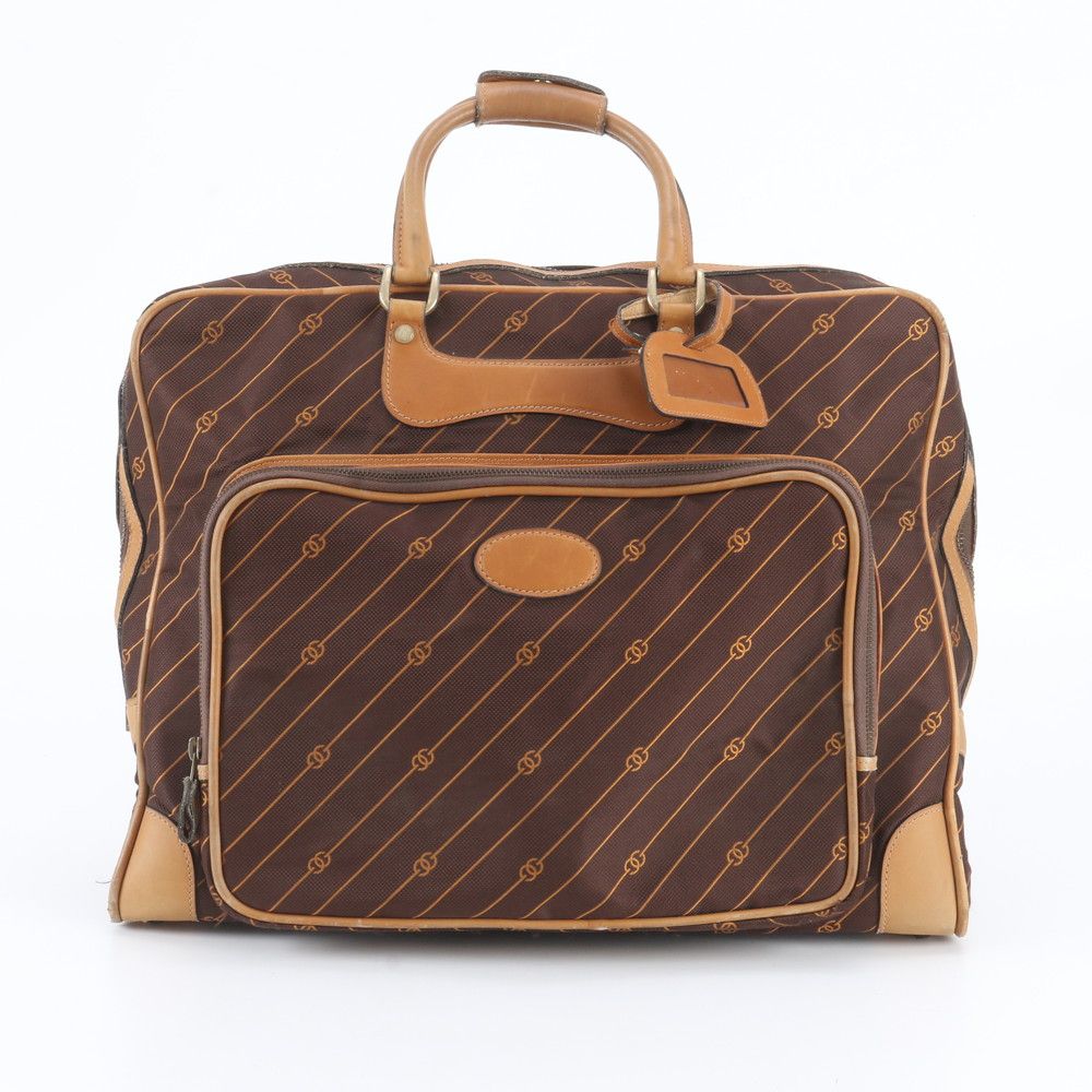 Gucci GG Shooting Star Leather Boston Bag Tote Carry Brown