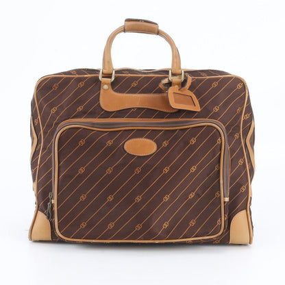 Gucci GG Shooting Star Leather Boston Bag Tote Carry Brown