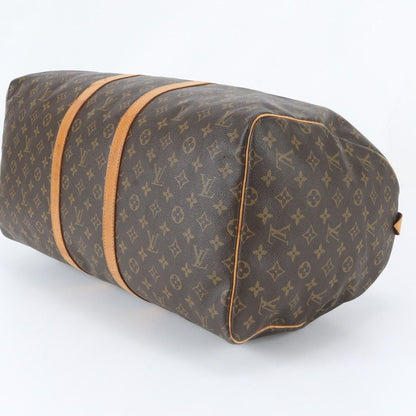 Louis Vuitton Monogram Keepall 55 Leather Boston Bag Tote Carry — view 4