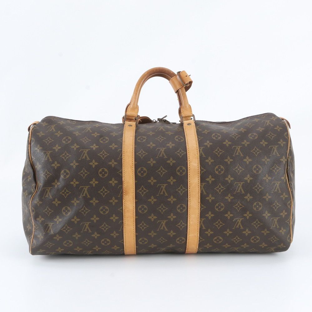Louis Vuitton Monogram Keepall 55 Leather Boston Bag Tote Carry — view 3