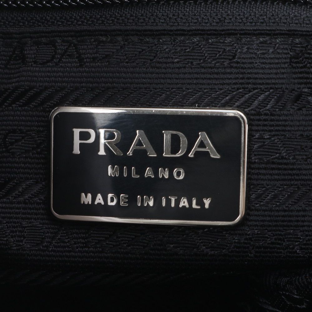 Prada Leather Tote Bag Shoulder Hand Black — view 8