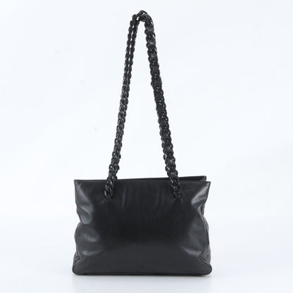 Prada Leather Tote Bag Shoulder Hand Black
