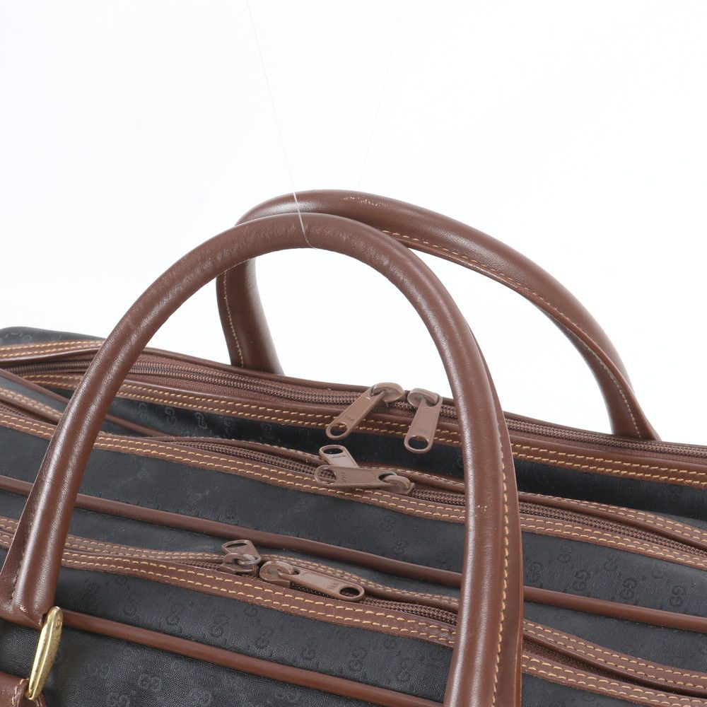 Gucci Micro GG 012 39 Leather Canvas Boston Bag Tote Carry — view 2