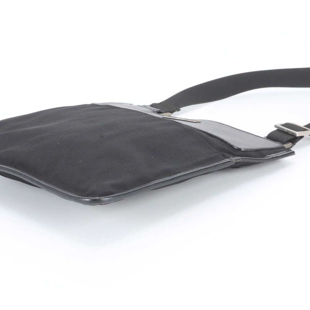 Gucci Leather Canvas Shoulder Bag Crossbody Messenger Business Black — view 4