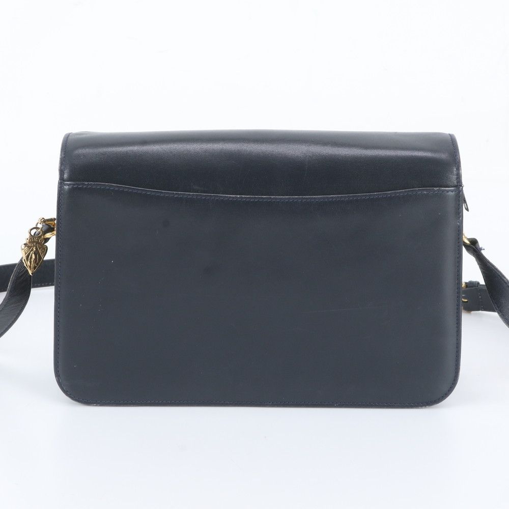 Gucci Vintage Leather Shoulder Bag Crossbody Navy — view 3